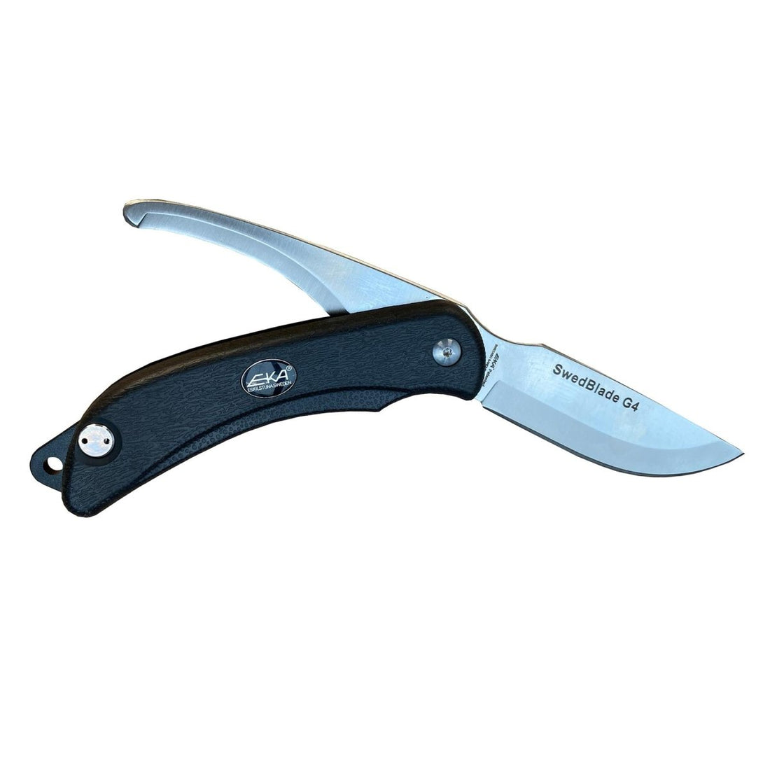 EKA Schwedisches Messer SwedBlade Schwarz, zweischneidiges, extrem scharfes Edelstahlwerkzeug