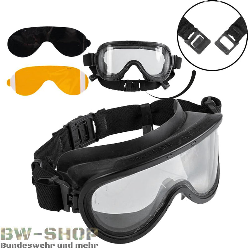 Paulson 510 A-TAC Taktische Schutzbrille, transparentes Polycarbonat, Doppellinse