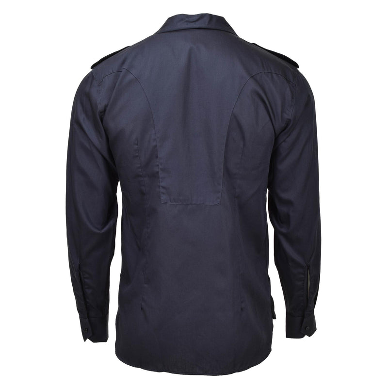 Original italienisches Militär-Klassiker-Marinehemd blau leicht atmungsaktiv NEU