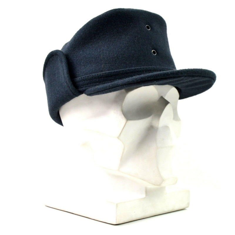 Original schwedische Armee Woll-Wintermütze. Blaue schwedische Wintermütze NEU