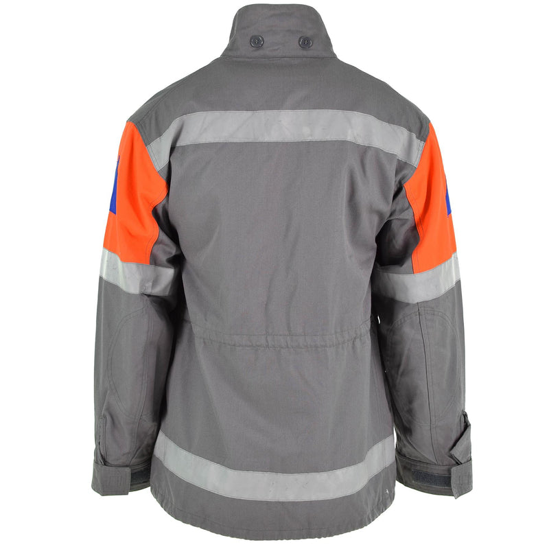 Original tschechische Armeejacke CZ Zivilschutz graues Feld Überschuss Reflektorband