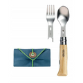Opinel Picnic+ N°08 Besteckset Klappmesser Löffel Gabel Camping Buche