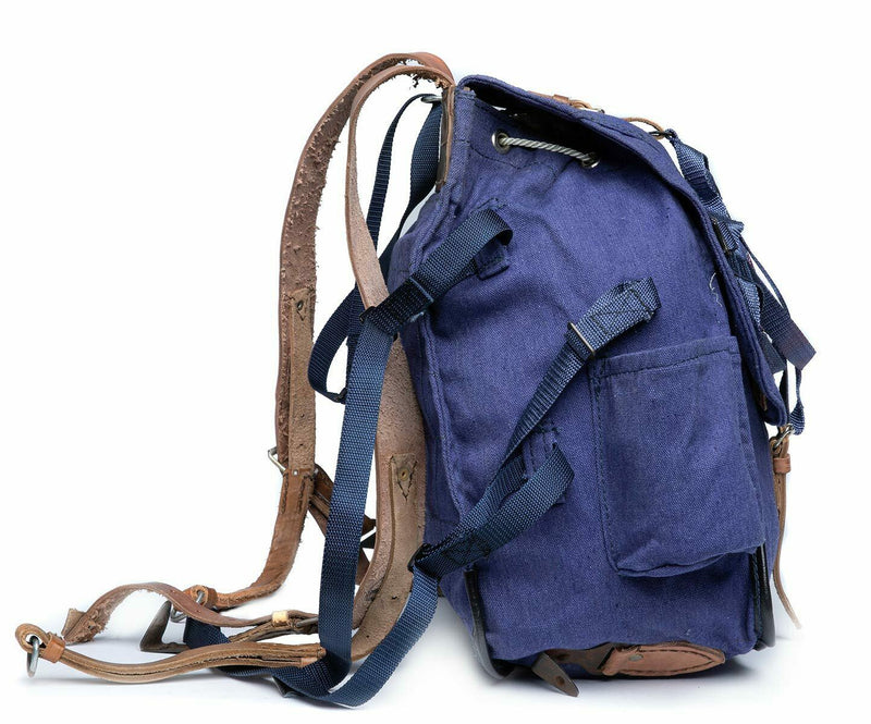 Original rumänischer Armee-Rucksack, Militär-Überschuss, blauer Canvas-Brotbeutel, NEU
