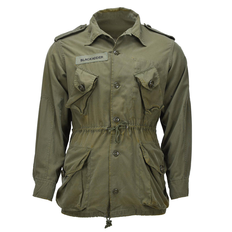 Original kanadische Armee-Feldjacke aus Baumwoll-Militärüberschuss in Olivgrün