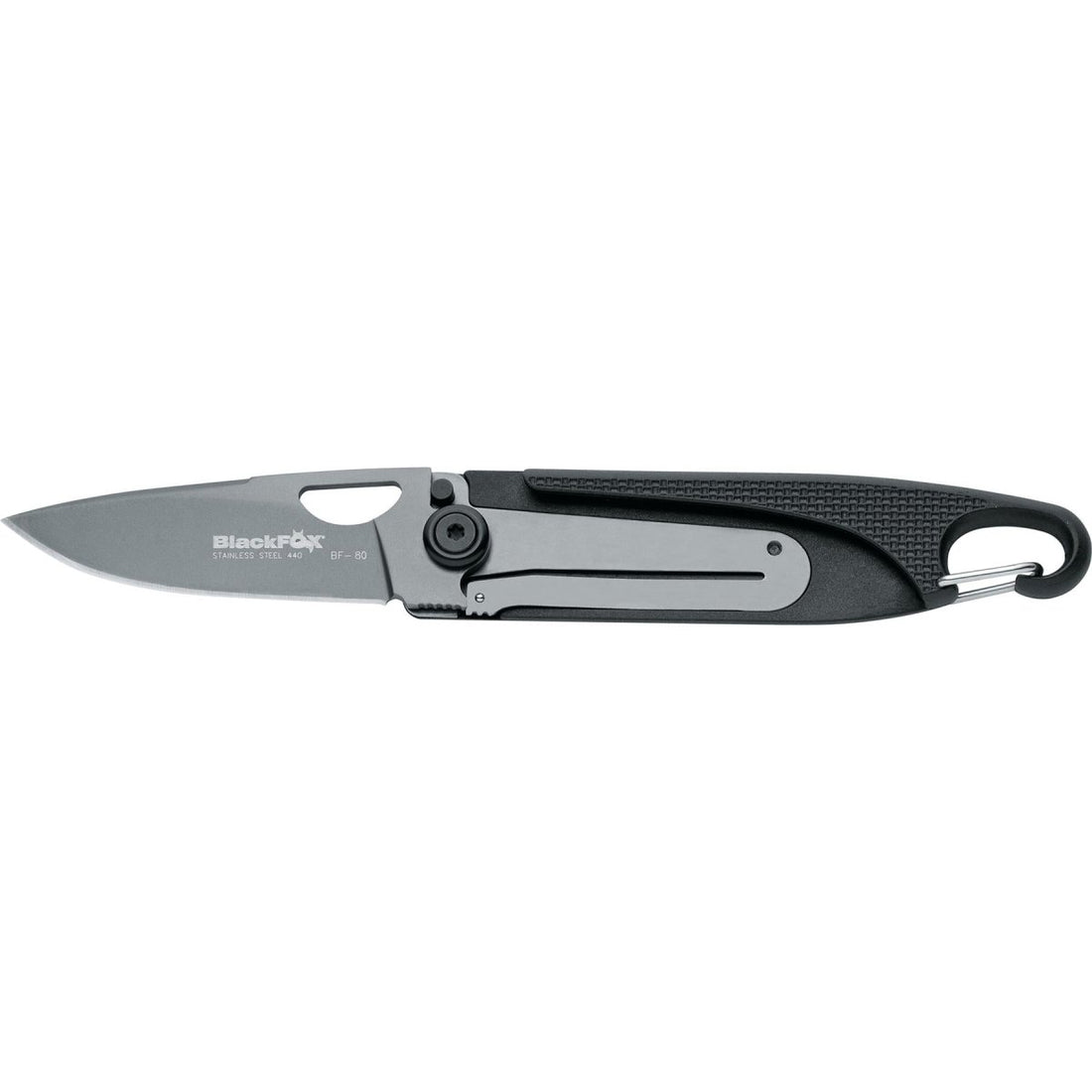 Fox Knives Brand Baroni Klappmesser mit Titan-beschichtetem 440-Stahl und schwarzem Zytel-Griff