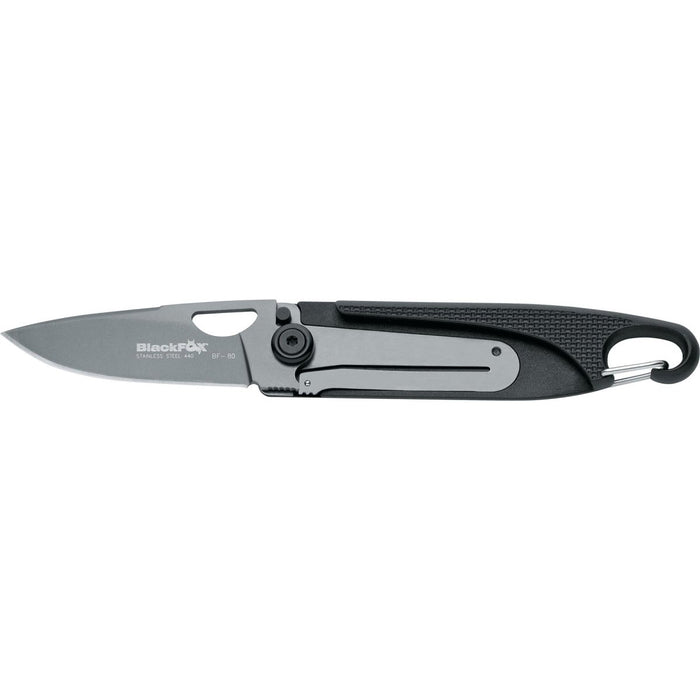 Fox Knives Brand Baroni Klappmesser, titanbeschichteter 440-Stahl, Zytel-Griff mit schwarzem Griff – GoMilitar