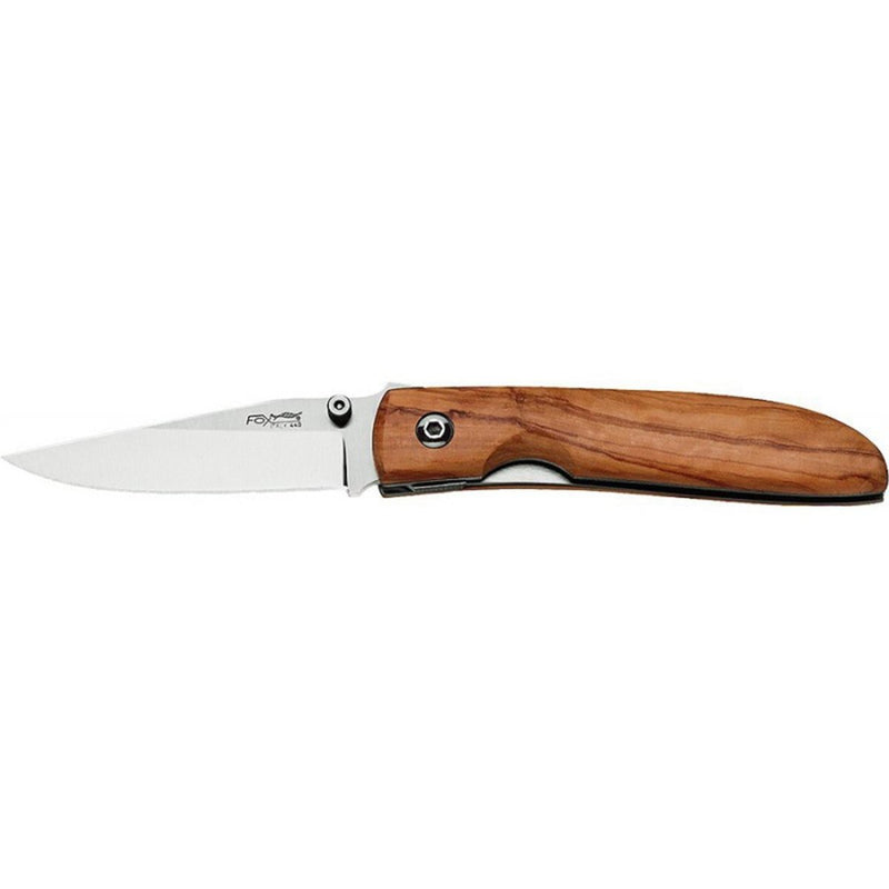 Fox Knives Brand Italy folding knife stainless steel 440C olive wood handle - GoMilitar