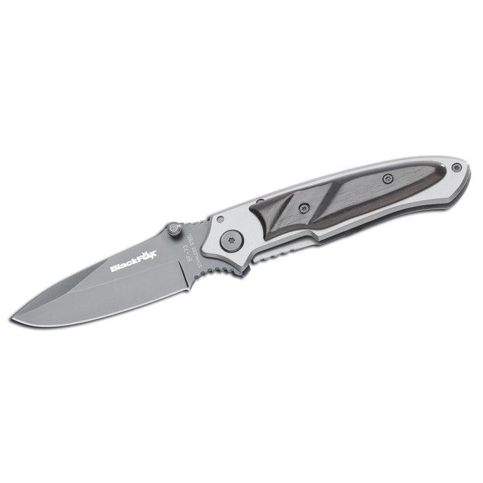 Fox Knives Brand Taschenmesser, klappbar, mit Titan beschichtet, 440er Edelstahl, schwarzes Holz – GoMilitar