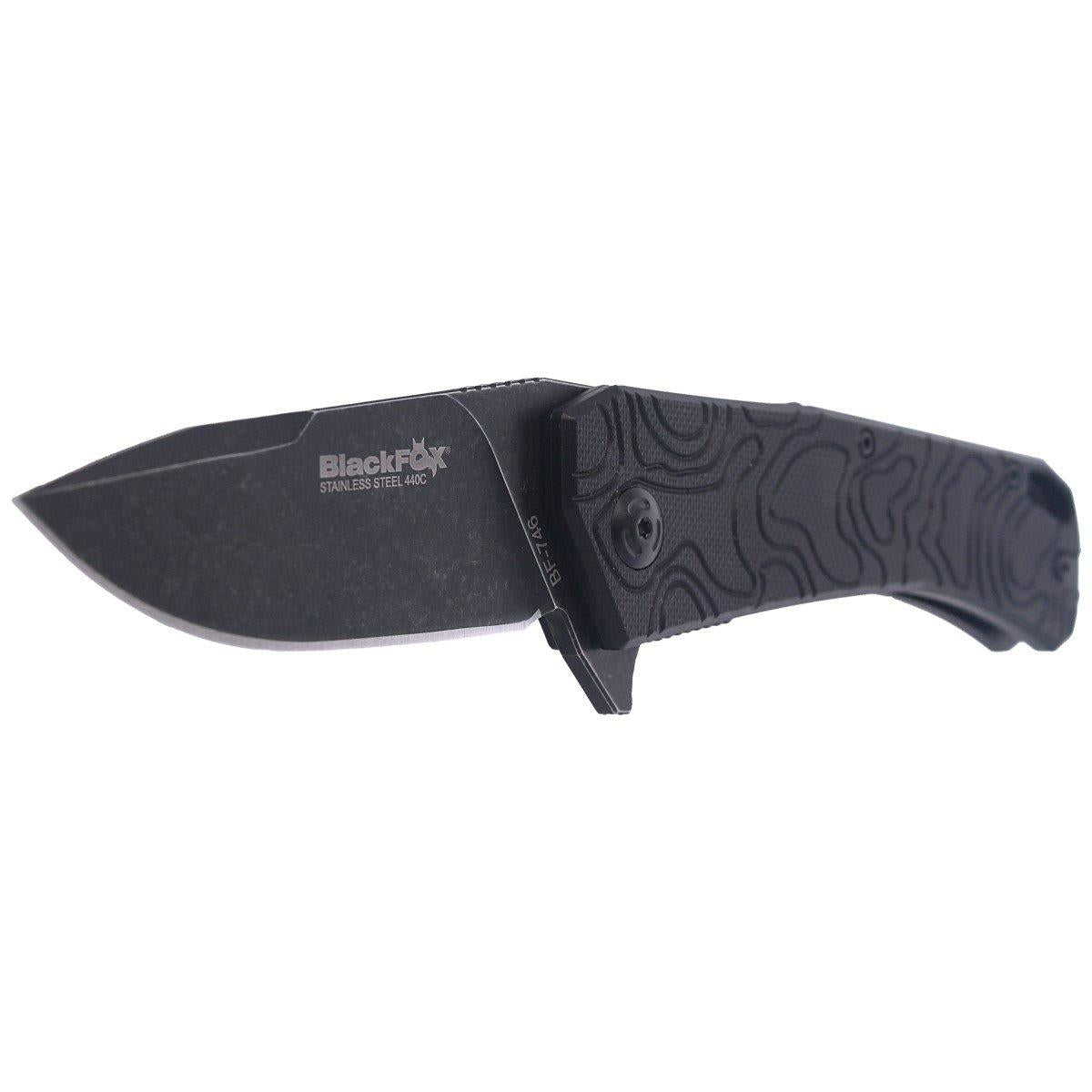 Fox Knives ECHO 1 Klapptaschenmesser mit schwarzer Idroglider-Stone-Wash-Beschichtung