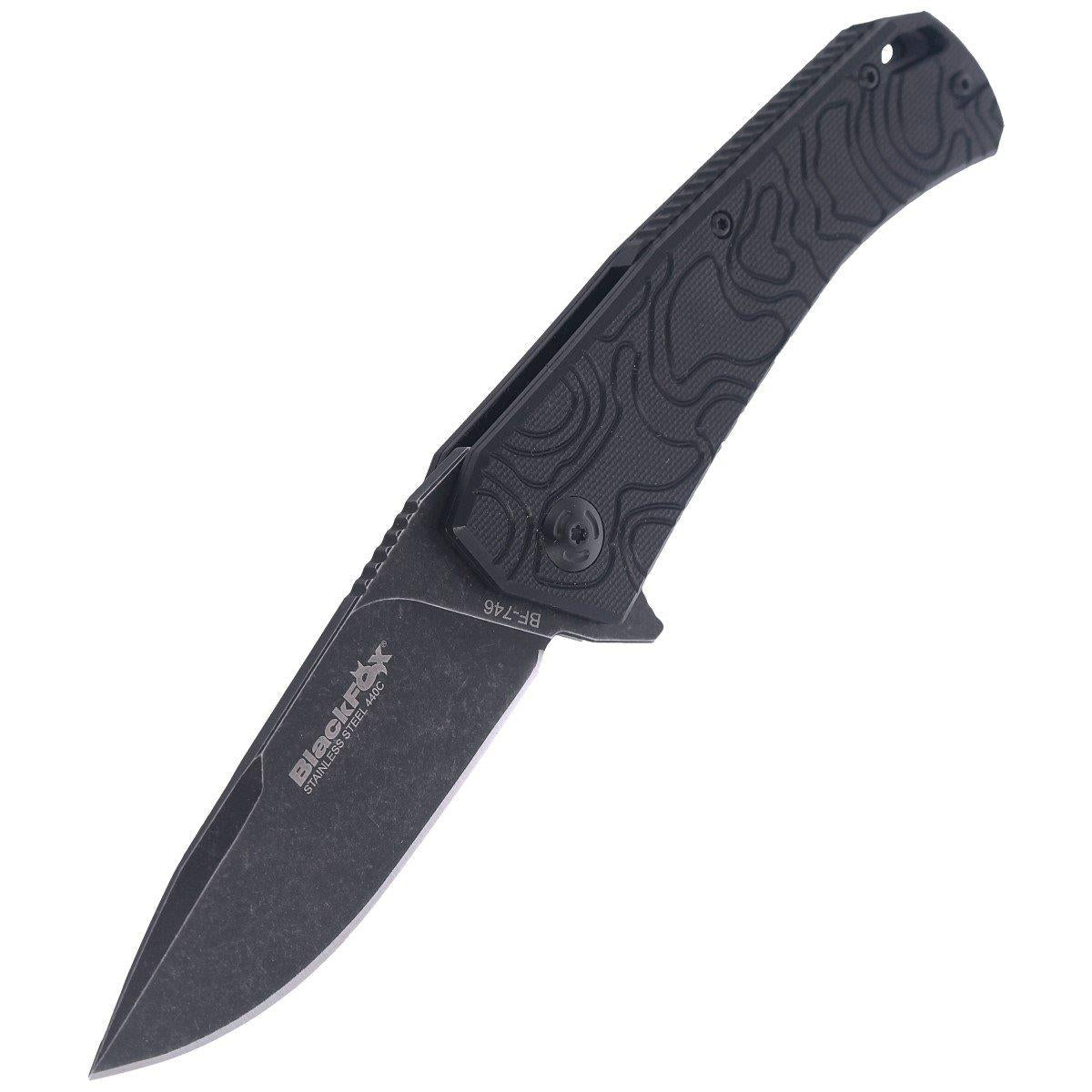 Fox Knives ECHO 1 Klapptaschenmesser mit schwarzer Idroglider-Stone-Wash-Beschichtung