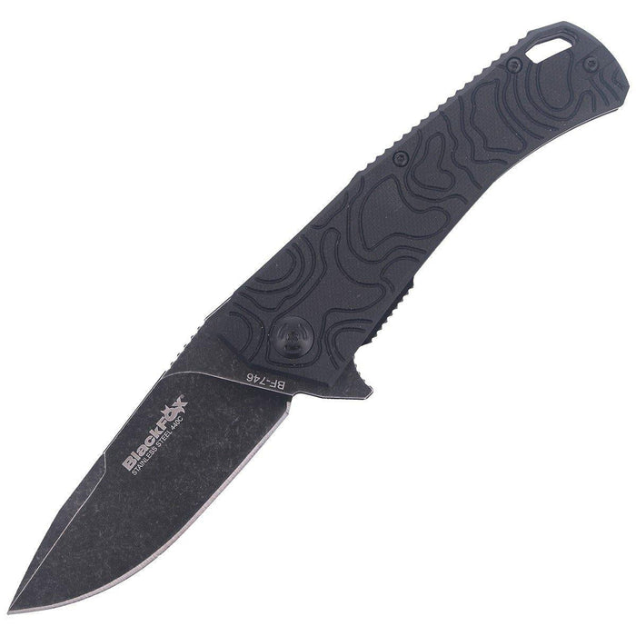 Fox Knives ECHO 1 Klapptaschenmesser mit schwarzer Idroglider-Stone-Wash-Beschichtung – GoMilitar