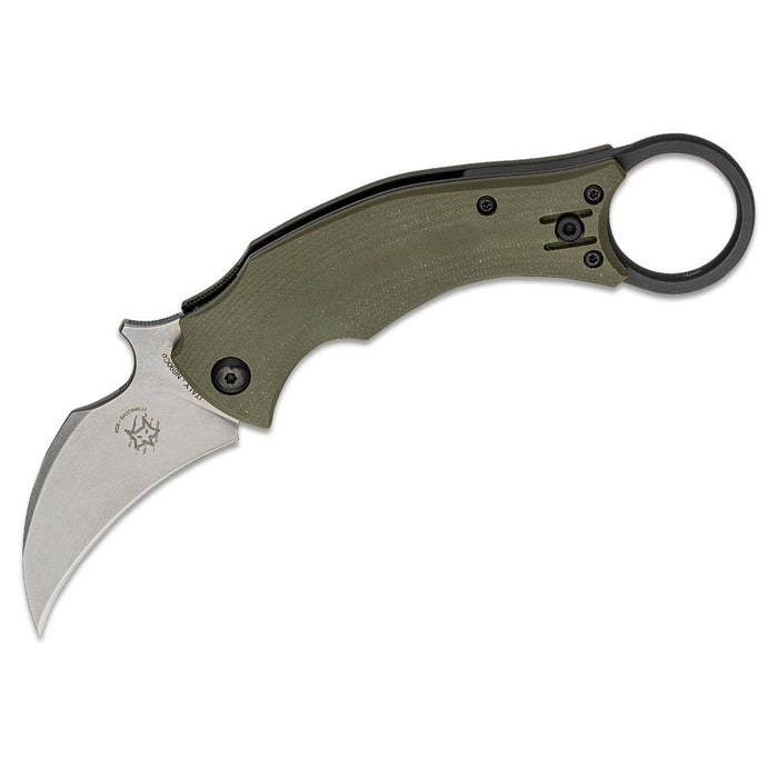 Fox Knives FX - 591 ODSW Black Bird Karambit Taschenmesser, klappbares taktisches Hawkbill - GoMilitar
