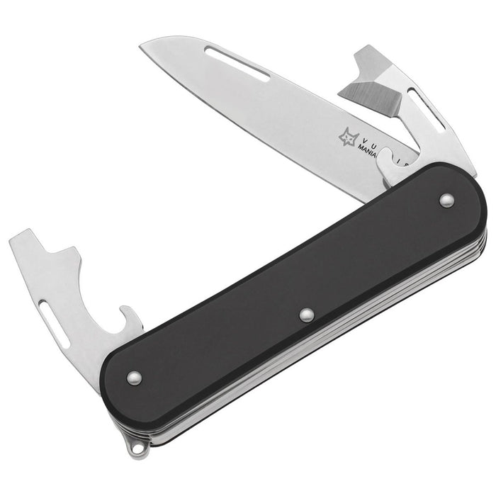 Fox Knives VULPIS FX-VP130-3 BK Multifunktionsmesser, N690Co-Stahlklinge, Schwarz – GoMilitar