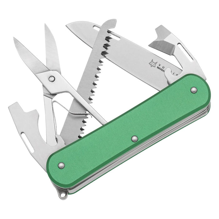 Fox Knives VULPIS FX-VP130-SF5 OD Multifunktionsmesser, N690Co-Stahlklinge, grün – GoMilitar