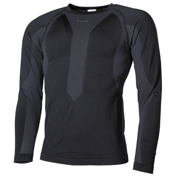 Fox Outdoor Thermo-Unterhemd, atmungsaktiv, dehnbar, schnell trocknend, Schwarz – GoMilitar