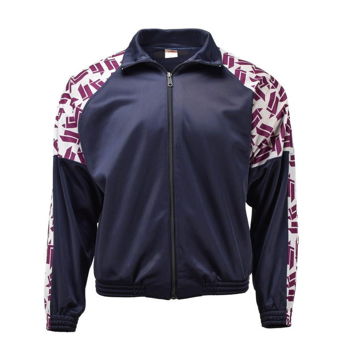 Französische Militär-Schulsportjacke im Retro-Vintage-Stil der 90er Jahre, gestreifte Wandersportbekleidung – GoMilitar