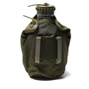 Genuine Austrian Army plastic canteen with OD pouch and belt clips for durable and convenient outdoor hydration.