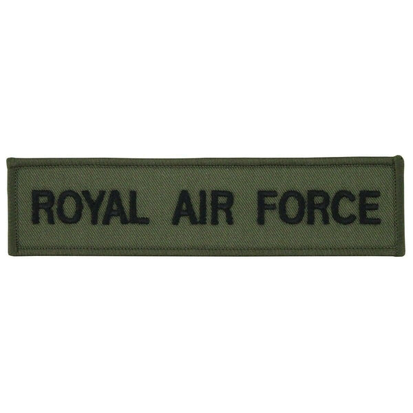 Genuine British Army Royal Air Force cloth patch with hook and loop backing for military uniforms and gear.