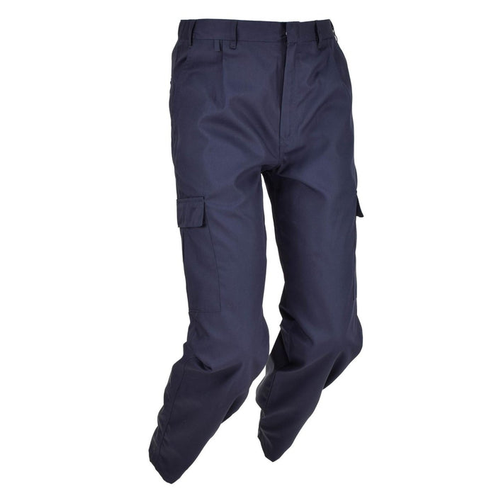 Echte britische ISS-blaue Militär-Cargohose aus Überschuss mit sicheren Taschen und geradem Beindesign.
