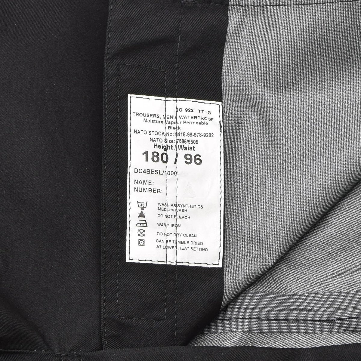 Original britische Metropolitan-Polizeihose, wasserdichte Outdoor-Regenhose, schwarz