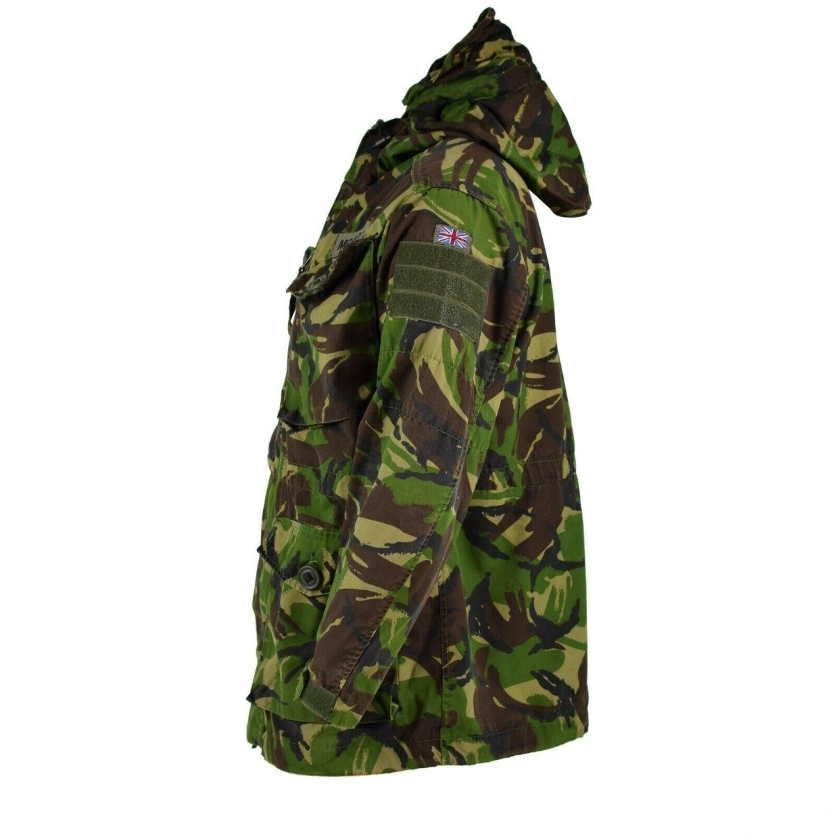 Echte britische Militär-Kampfjacke, Feldjacke mit Kapuze, winddicht, DPM-Tarnung