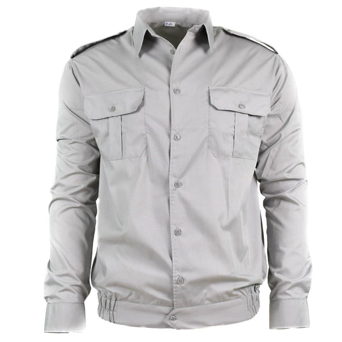 Echtes bulgarisches Armee-Baumwollhemd in Grau, unveröffentlichtes Militär-Langarmshirt, NEU – GoMilitar