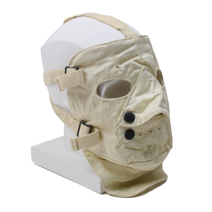 Verstellbare, echte Kaltwetter-Para-Aramid-Gesichtsmaske in gruseligem Weiß, atmungsaktiv und für Cosplay konzipiert.