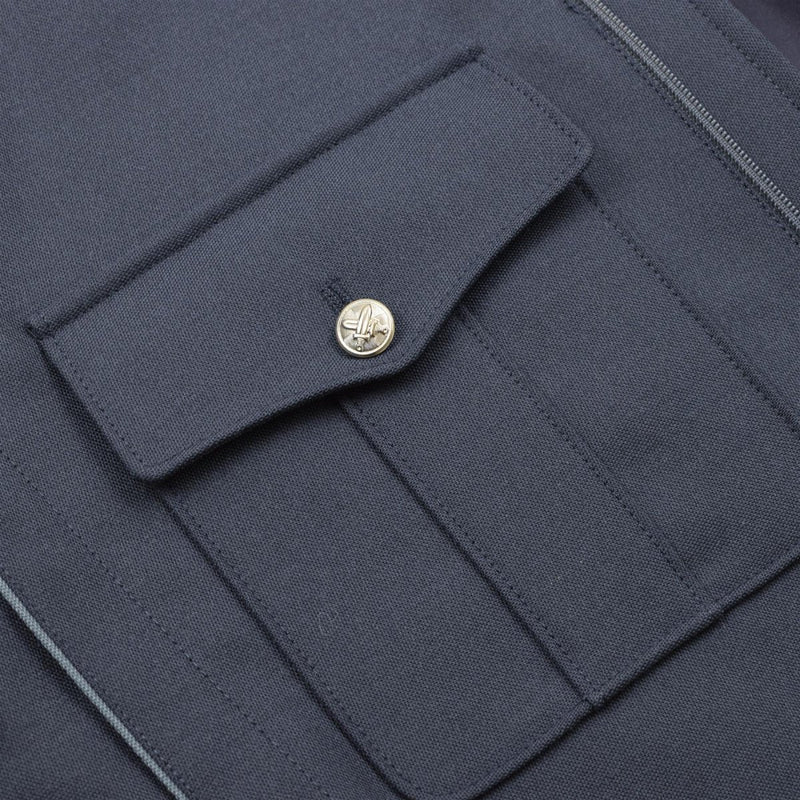 Original tschechische Armee blau Blouson mit silbernen Knöpfen lässige Militärbluse Jacke NEU