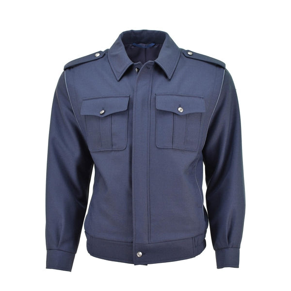 Original tschechische Armee blau Blouson mit silbernen Knöpfen lässige Militärbluse Jacke NEU