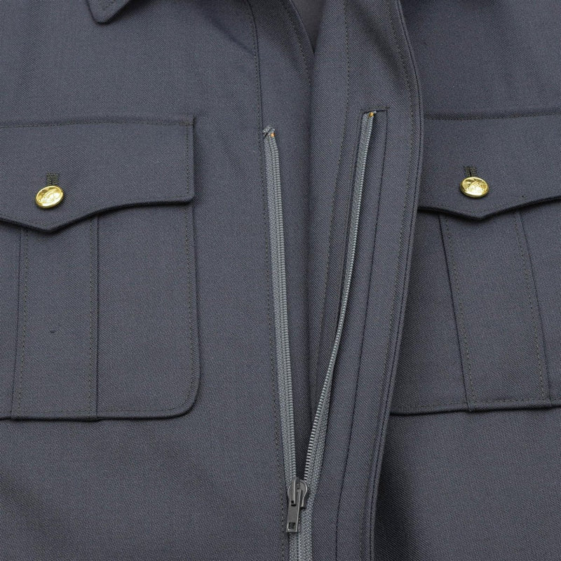 Echte tschechische Militär-Bluse, blaue Jacke mit goldenen Knöpfen, lässiger Armee-Blouson, NEU
