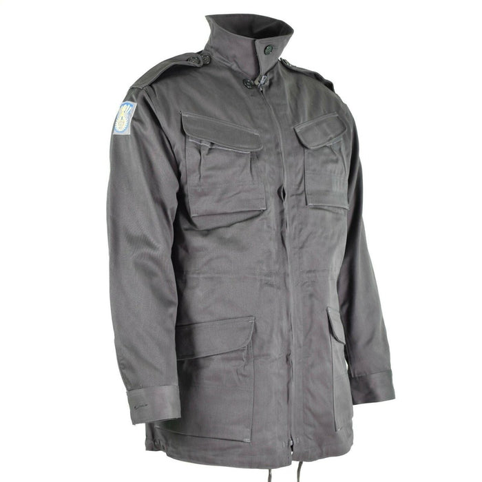 Echte Dänische Armee-Kampfjacke M71 in Militärgrau, atmungsaktive Baumwolle, Ganzjahres-Feldjacke aus dänischem Überschuss.