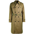 Echter Damenmantel der niederländischen Armee, Khaki, langer Offiziers-Trenchcoat mit Futter, NEU