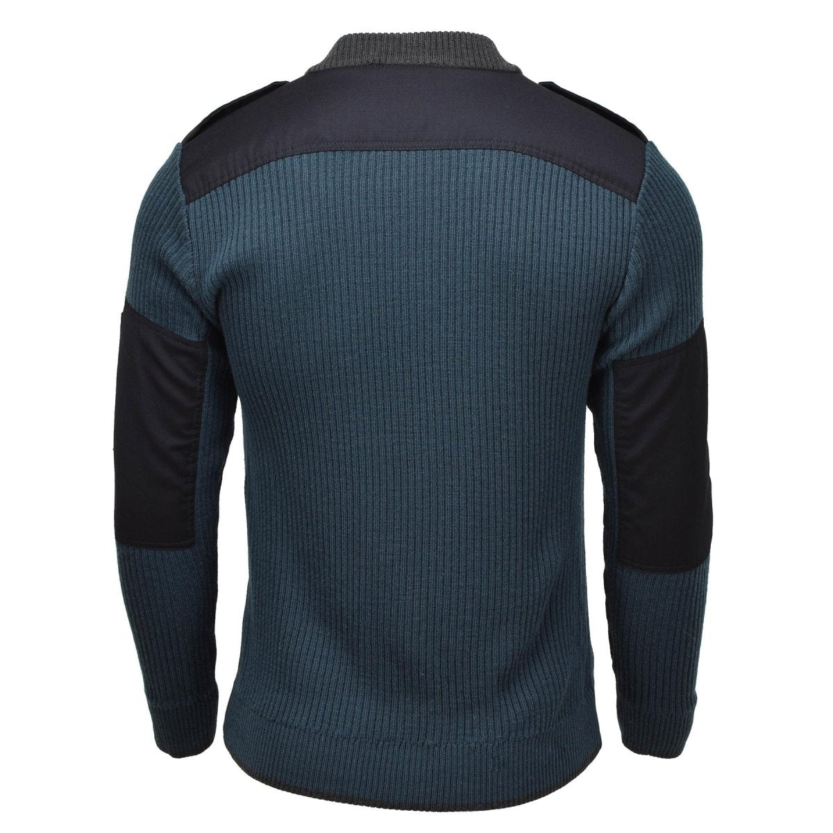 Echter niederländischer Militärpullover aus Rippenstrick, blauer Activewear-Pullover für kaltes Wetter
