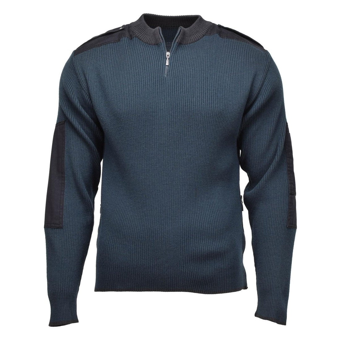 Originaler, warmer Troyer-Pullover aus niederländischen Militärbeständen, blauer Pullover mit Viertelreißverschluss