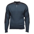 Originaler, warmer Troyer-Pullover aus niederländischen Militärbeständen, blauer Pullover mit Viertelreißverschluss