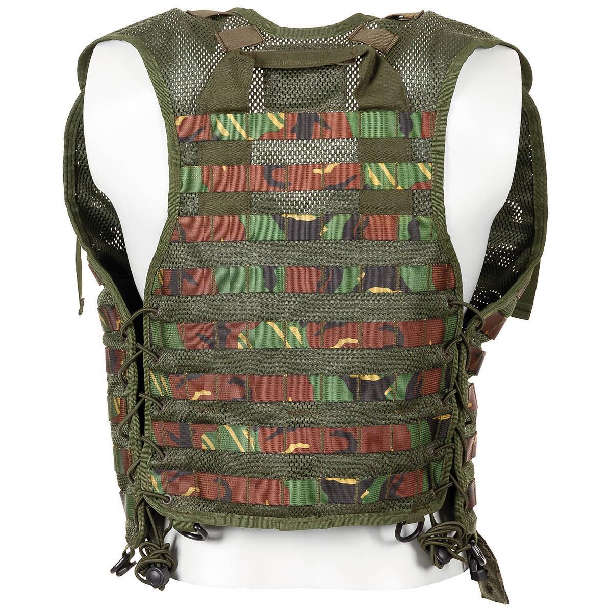 Original niederländisches militärisches taktisches Westenset mit 7 modularen Molle-Taschen DMP woodland