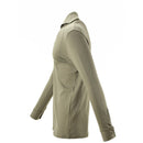 Side view of genuine French Army F1 thermal olive undershirt with zipper and long sleeves for men.