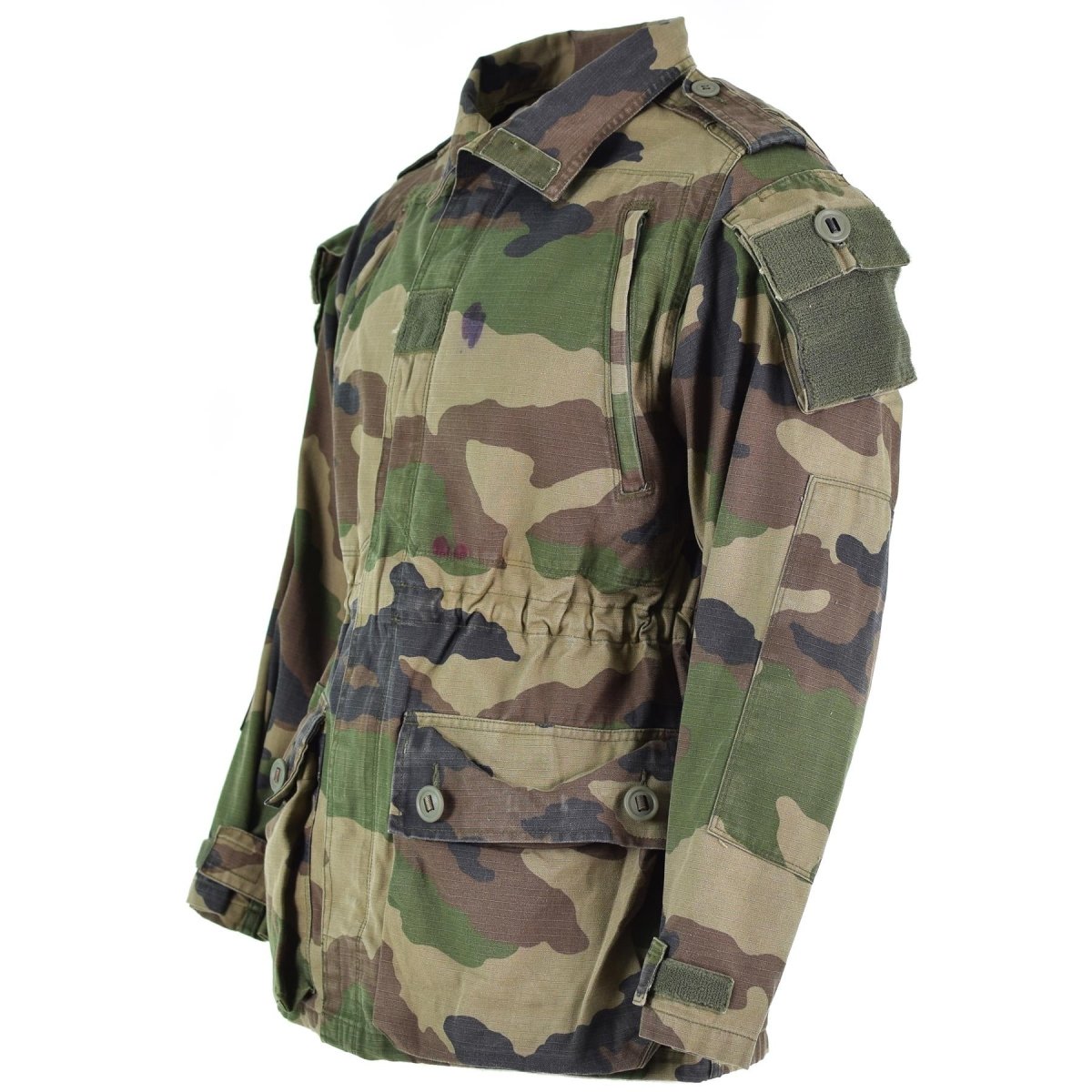 Echte französische Armee-Kitteljacke CCE Camouflage Militär-Kampfparka Satin Felin T4