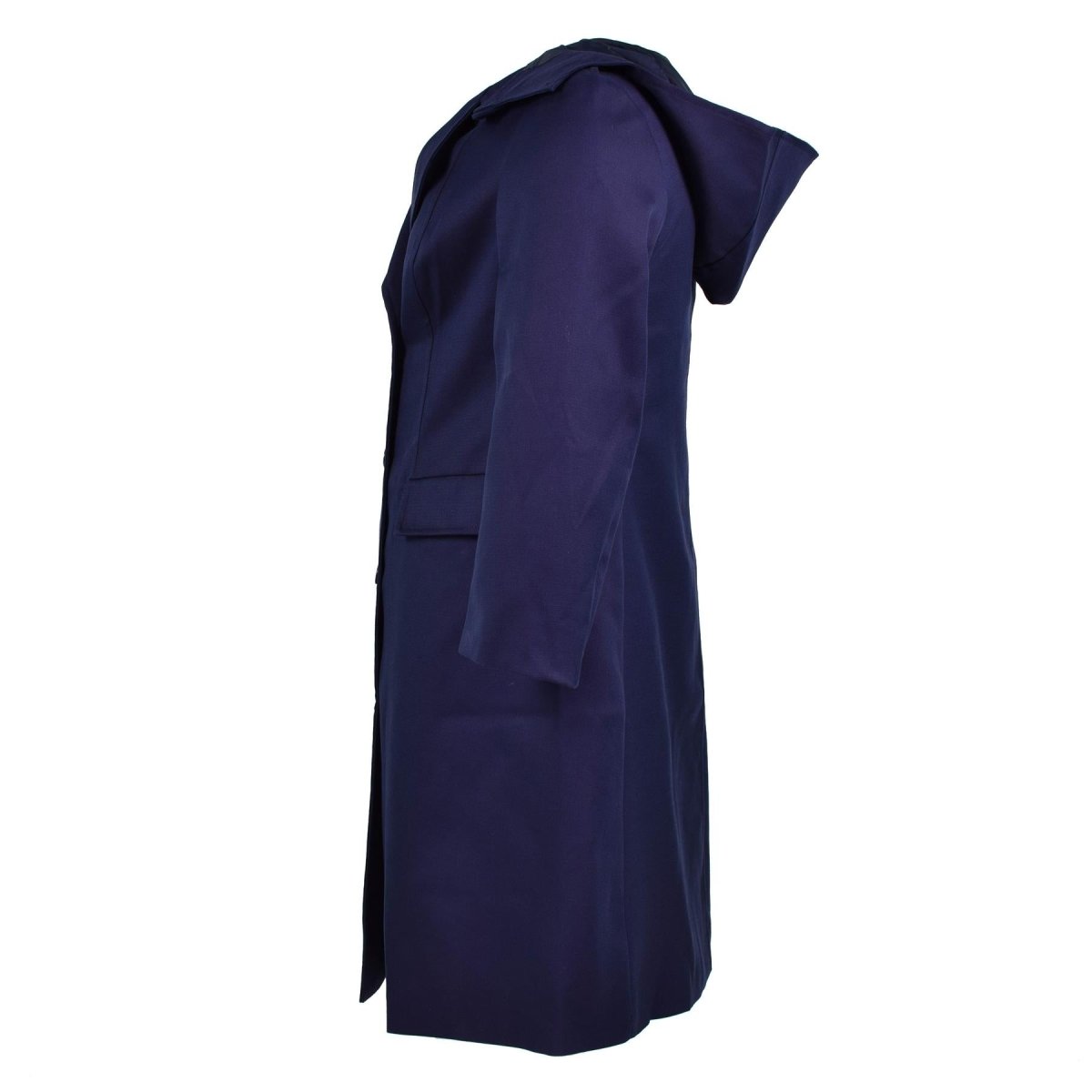 Echter französischer Militärmantel, Armee-Trenchcoat, dunkelblau, Damenjacke, NEU