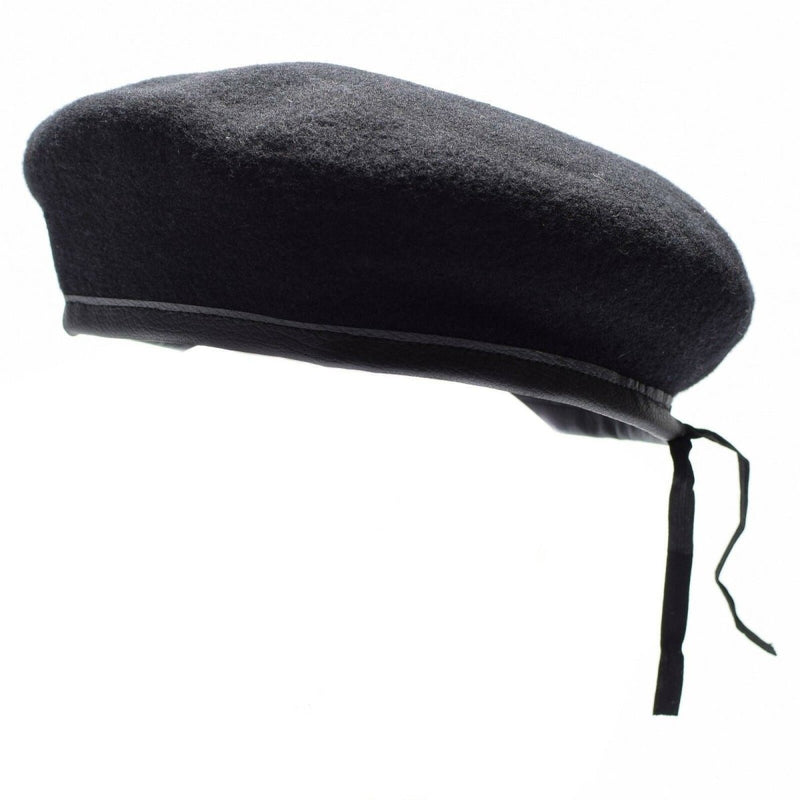 Genuine German army Black beret hat Military command cap wool quality New - GoMilitar
