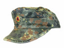 Genuine German Army Flecktarn camo field cap with lightweight cotton fabric and foldable design for summer wear.