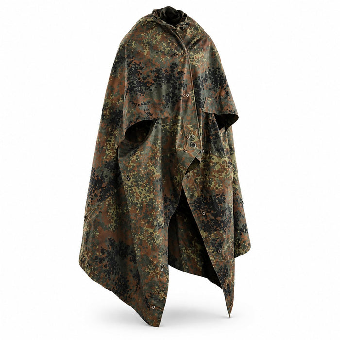 Original Bundeswehr Shelter Halbplane gefleckt. Wasserdichter Canvas-Zeltponcho – GoMilitar