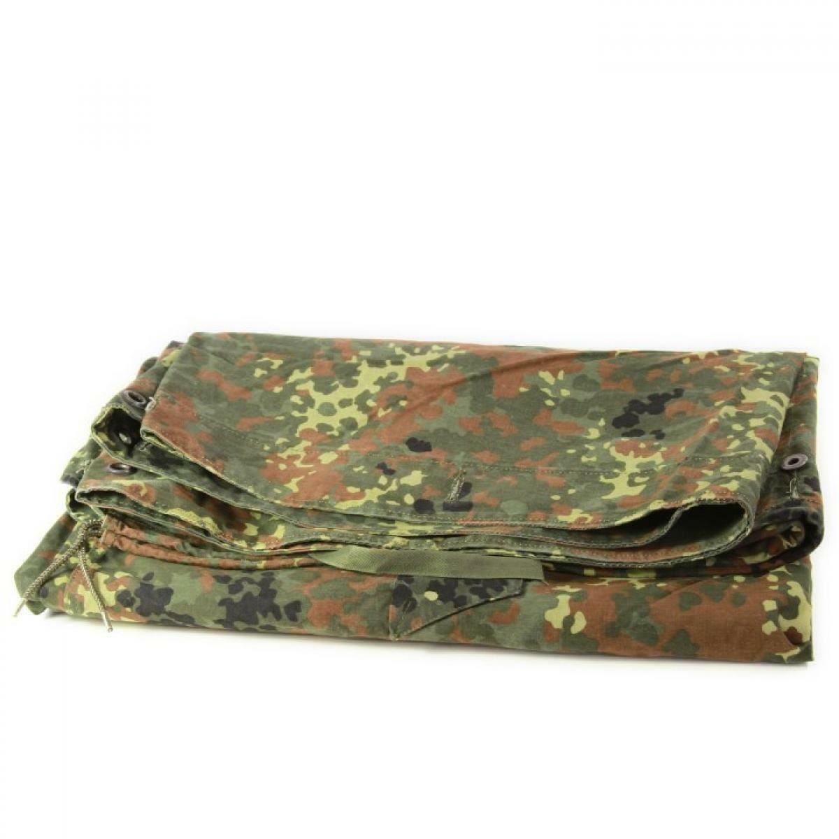 Original Bundeswehr Shelter Halbplane wasserdichter Poncho aus Canvas mit Zeltstangen