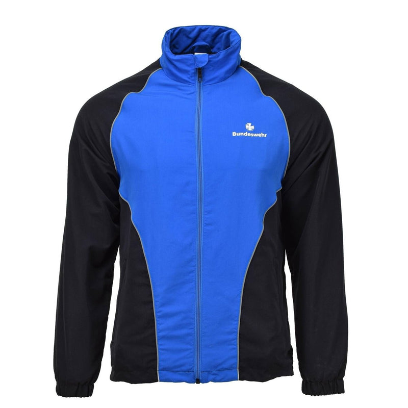 Blue and black Genuine German Bundeswehr sports jacket with zip front and breathable mesh lining for active wear