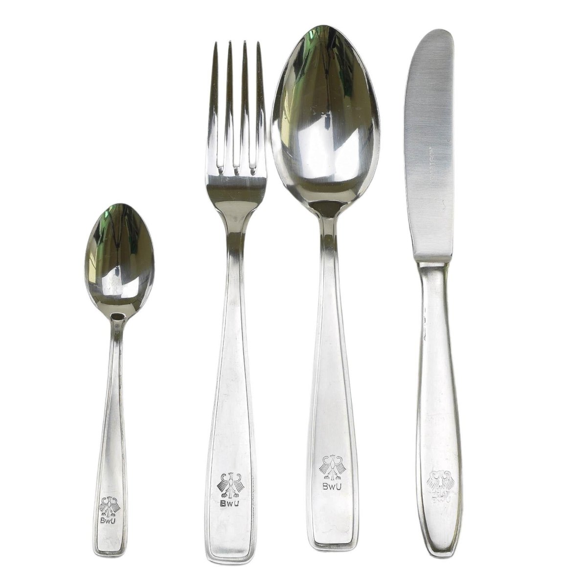 Echtes deutsches Militär-Essbesteck-Set, komplett, Besteck, Tassen, Teller, Camping, NEU