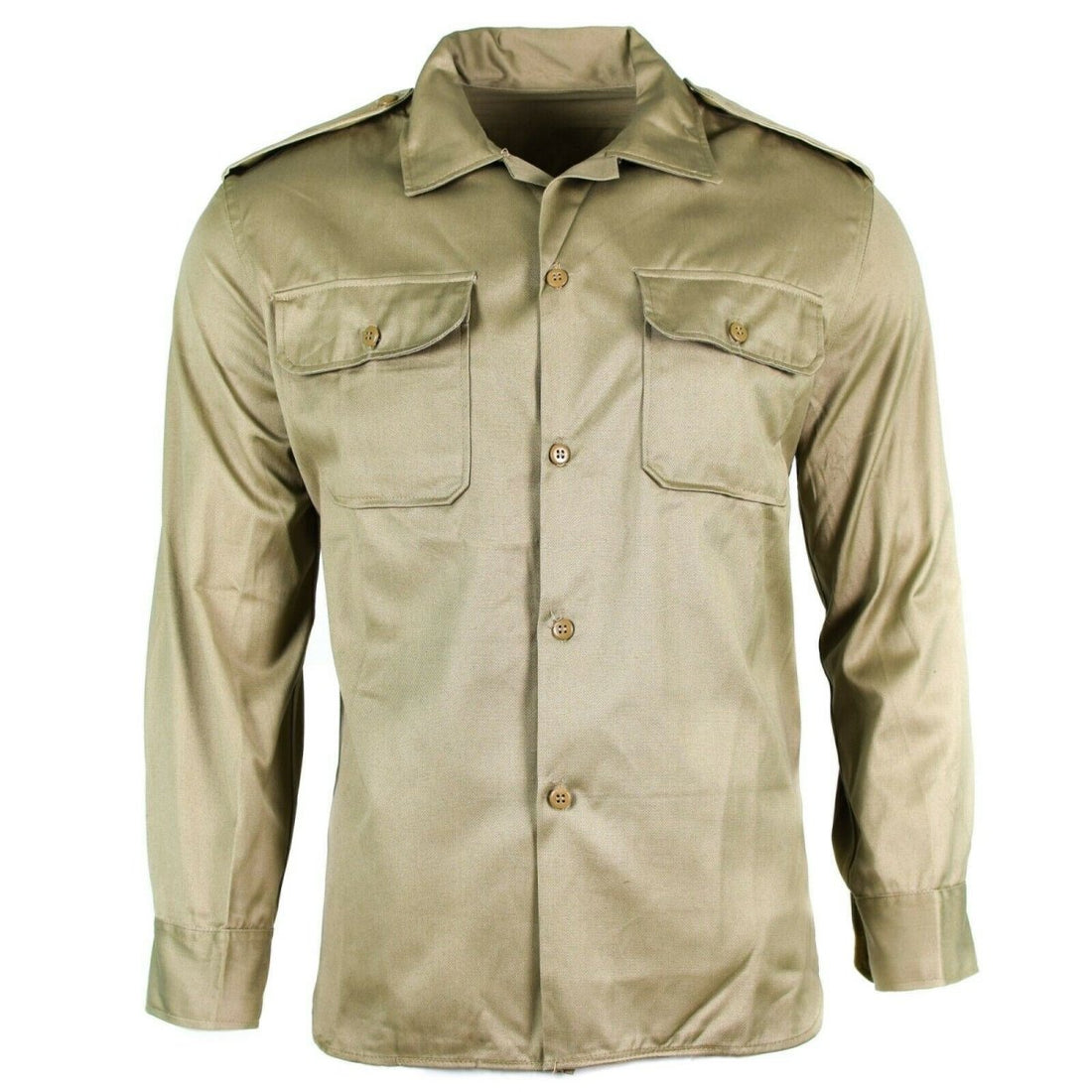 Echtes griechisches Armeehemd, Fatigue, Restposten, Chino, Khaki, Militärjacke, NEU