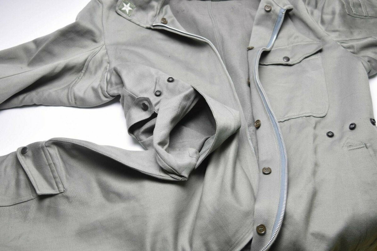 Original italienischer Armee-Overall, militärgrau, Overall, Reißverschluss vorne, NEU