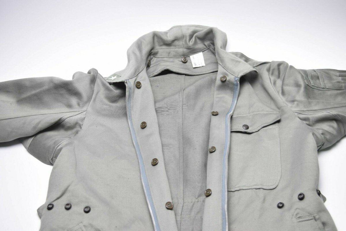 Original italienischer Armee-Overall, militärgrau, Overall, Reißverschluss vorne, NEU