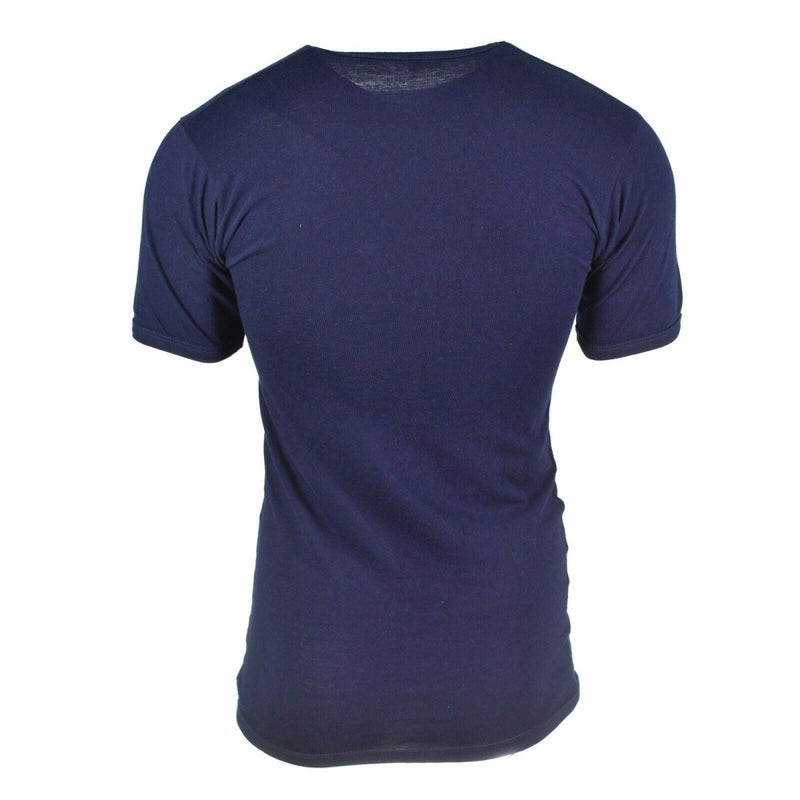 Genuine Italian Army Navy short-sleeve T-shirt in navy blue, made from 100% cotton, new and durable military style.