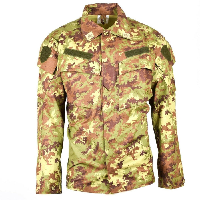 Rip-Stop-Vegetato-Camouflage-ACU-Feldhemd der italienischen Armee mit mehreren Taschen und strapazierfähigem Stoffdesign
